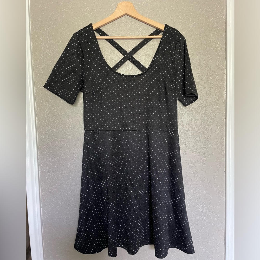 H&M black polka dot dress
